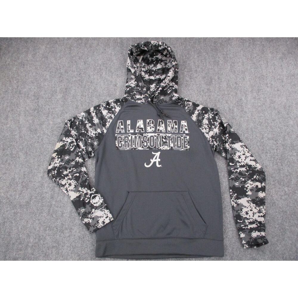 Alabama Crimson Tide Hoodie Mens Medium Gray Camo NCAA Football Colosseum OHT
